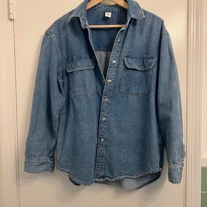 H&M Blue Denim Button-Up Shirt